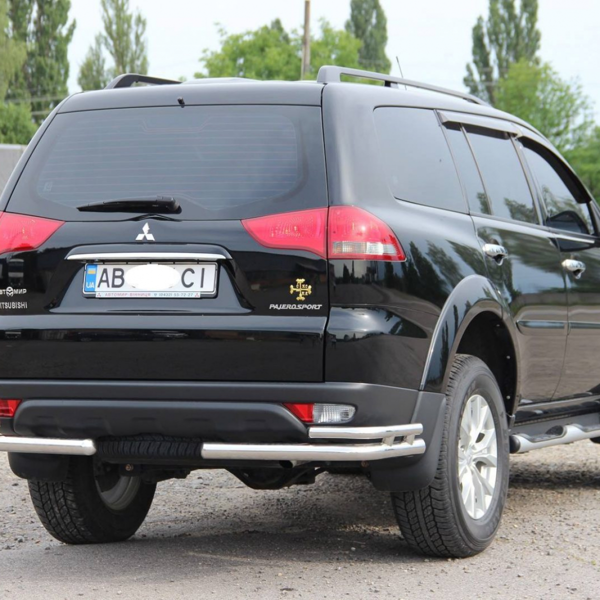 Захист заднього бампера кути для Mitsubishi Pajero Sport 2008-2015