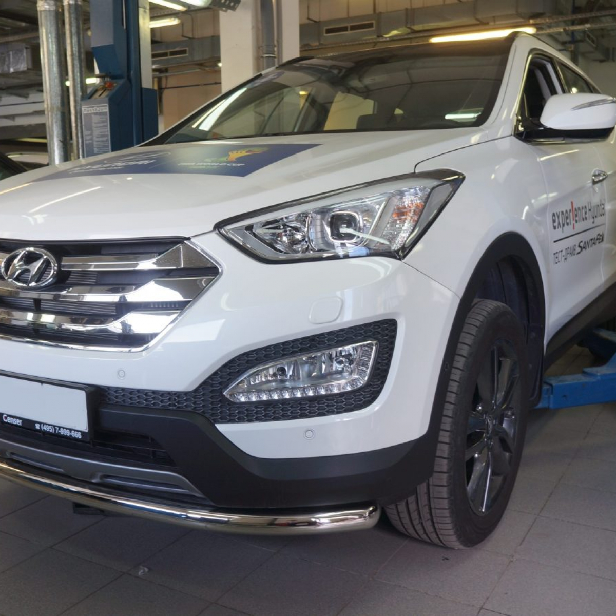 Захист переднього бампера Hyundai Grand SantaFe (2013-2018) (одинарний) d60