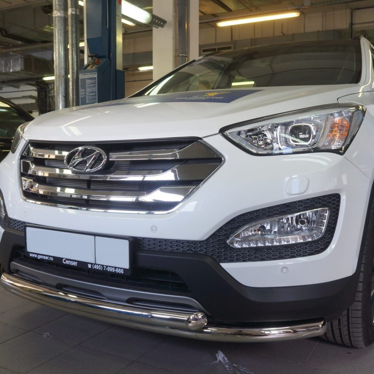 Захист переднього бампера Hyundai Grand SantaFe (2013-) (подвійний) d60/60
