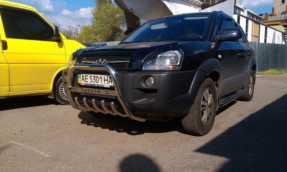 Кенгурятник з написом Can otomotiv Hyundai Tucson труба 60 мм