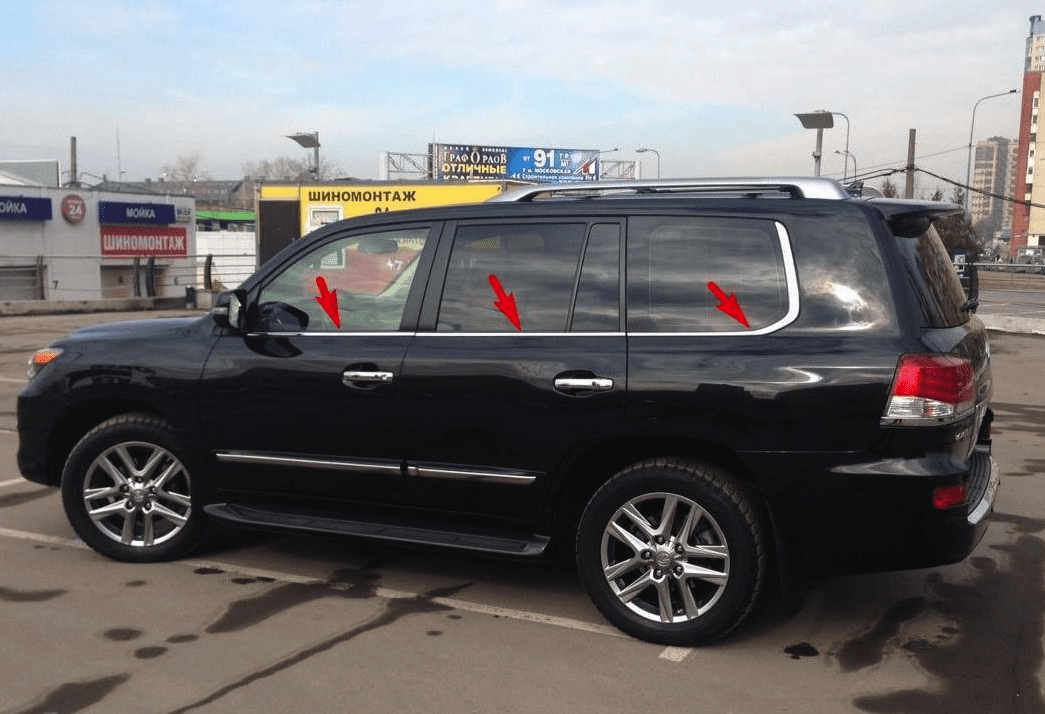 Молдинги вікон Toyota Land Cruiser 200 2007-2015 / Lexus LX 570 2008-2011