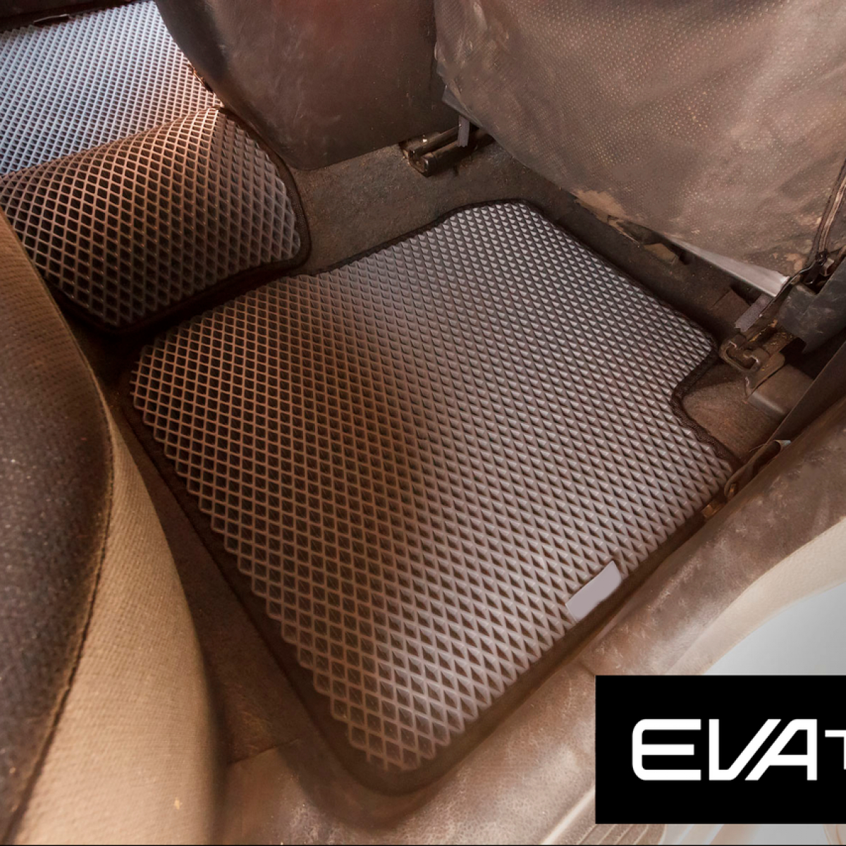 Килимки в салон EVAtech для Mitsubishi Outlander (03-06) EVA полімерні сірі
