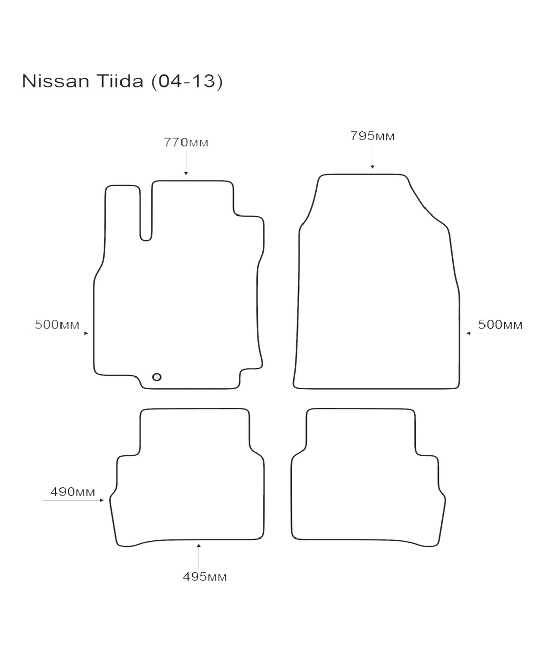 Килимки в салон EVAtech для Nissan Tiida (04-13) EVA полімерні чорні