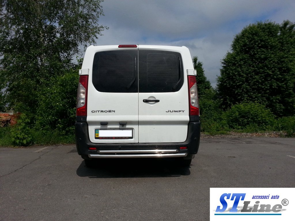 Задня дуга AK-002-Подвійний (нерж.) для Peugeot Expert 2007-2017 рр
