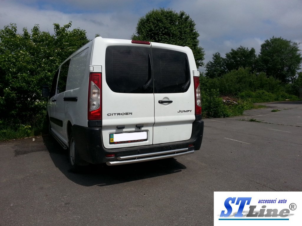 Задня дуга AK-002-Подвійний (нерж.) для Peugeot Expert 2007-2017 рр