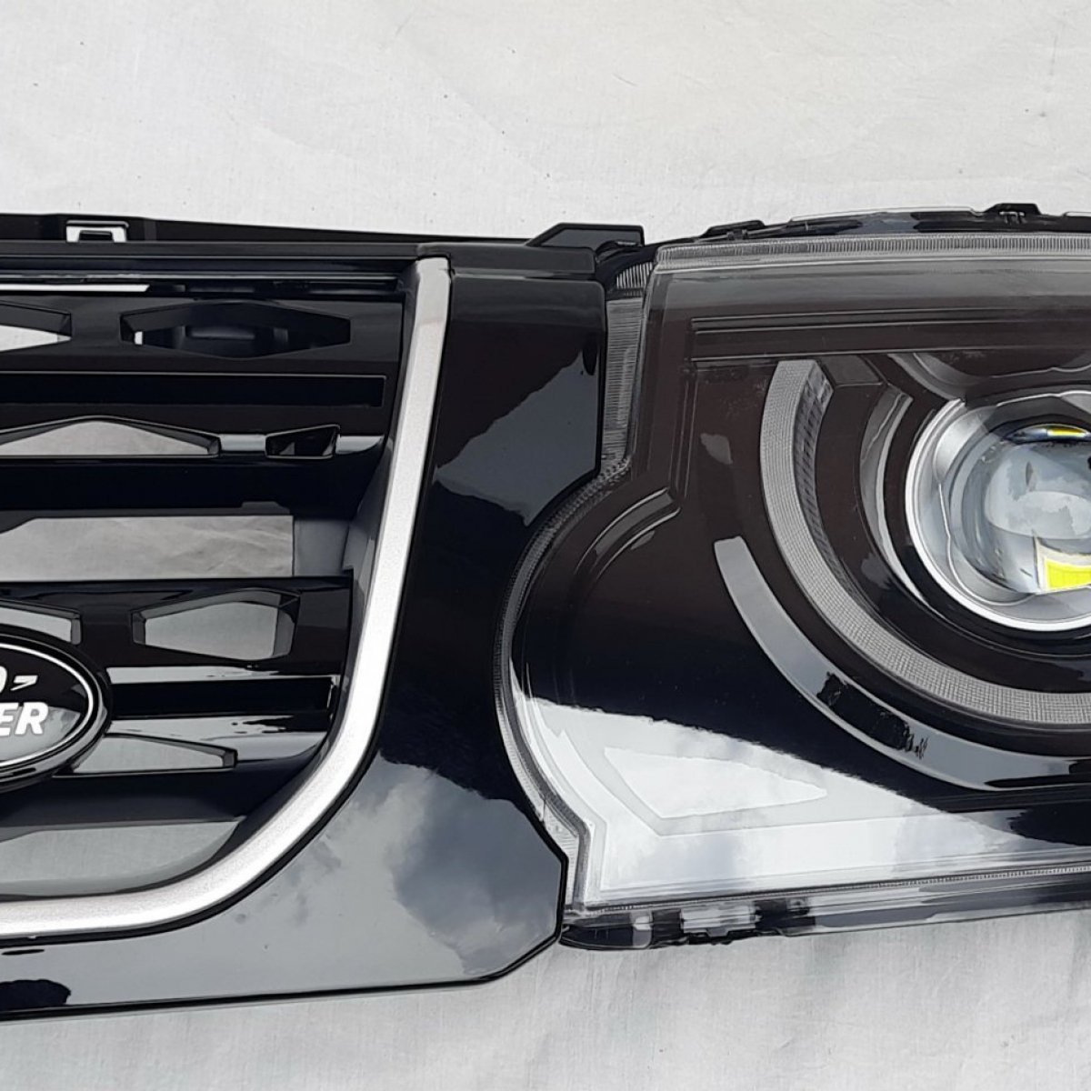 Передні фари Full LED чорні стиль Defender ZH для Land Rover Discovery 3 2004-2009