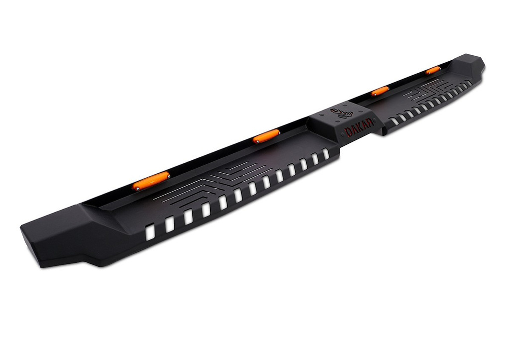 Боковые пороги Dakar V2 с LED (2 шт, металл) для Toyota Hilux 2015-2024 гг