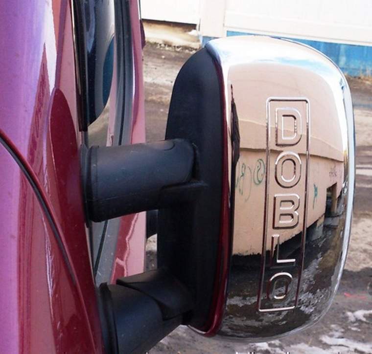 Хром накладки на дзеркала Fiat Doblo 2006-2010 (ABS пластик)