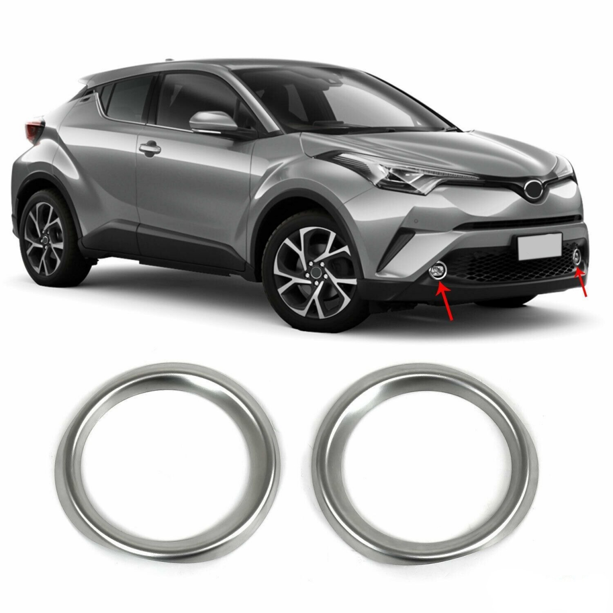 Накладки на противотуманки (2 шт, нерж) для Toyota C-HR