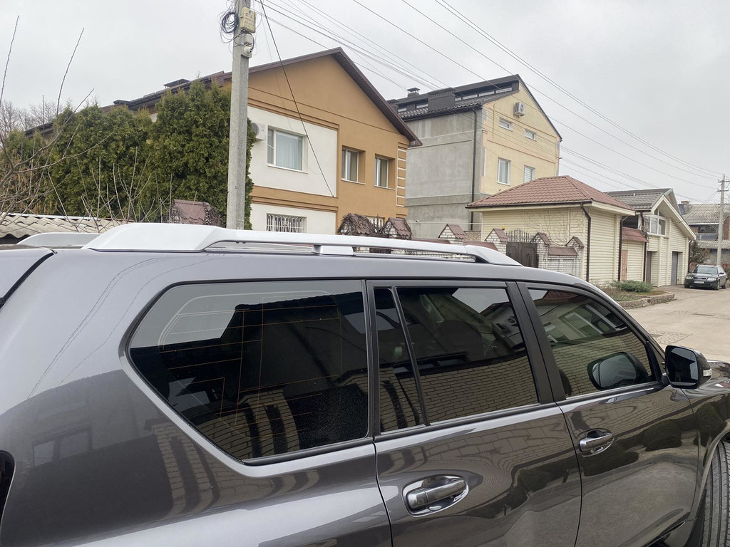 Рейлінги Toyota Land Cruiser Prado 150 2017+  серебристі посилені