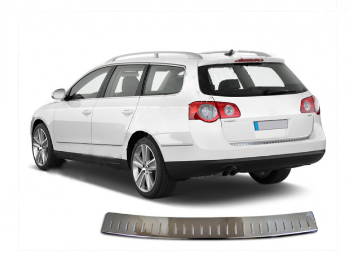 Хром накладка на задній бампер (нерж.) (sw) для VW Passat 2005-2010