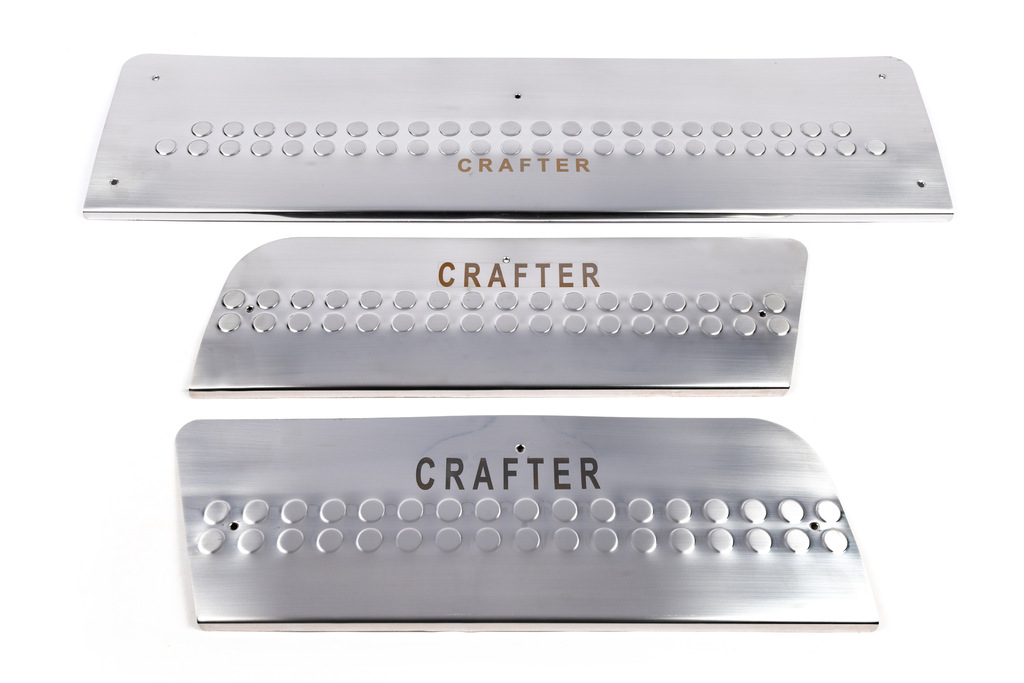 Хром накладки на дверні пороги (3 шт) Carmos для Crafter VW 2006-2018