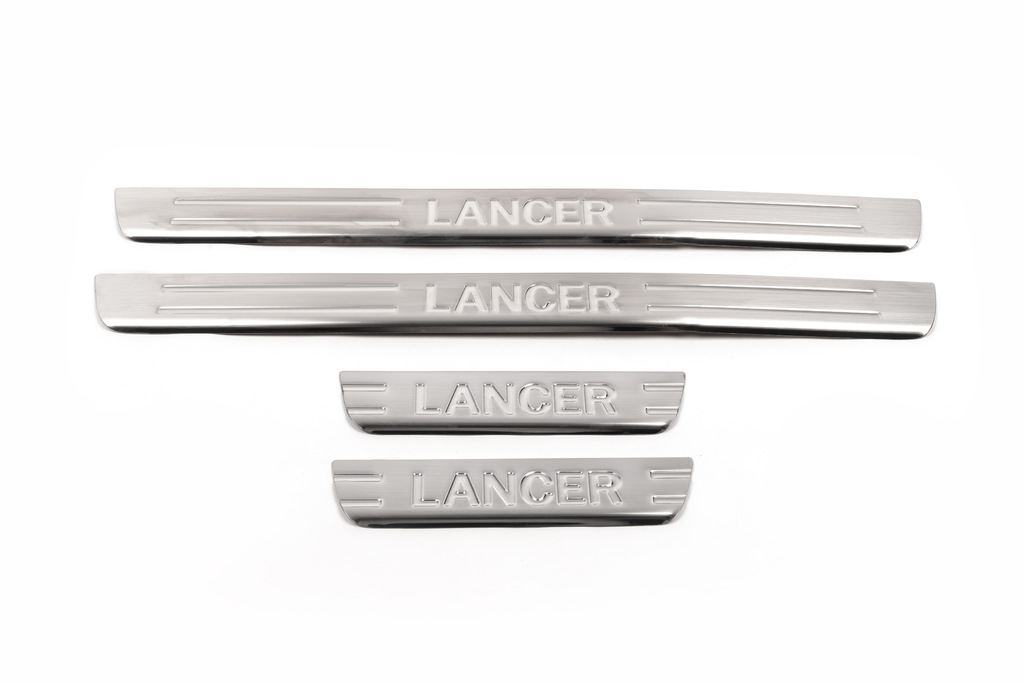 Хром накладки на дверні пороги Omsa Line для Mitsubishi Lancer 2004-2008