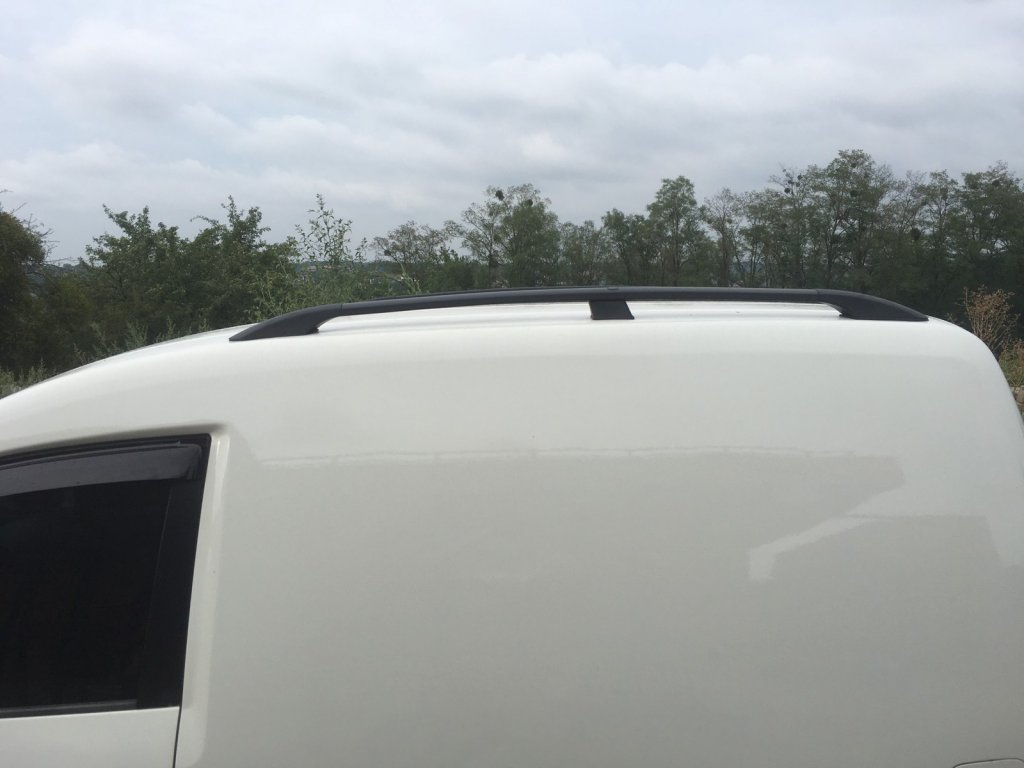 Рейлінги чорні Максі. база, Пластикові ніжки для Volkswagen Caddy 2015-2020 рр.